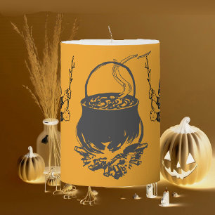 Spooky Halloween Witch Cauldron Black Magic Potion Pillar Candle