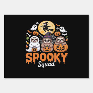 Spooky Halloween Witch Funny Horror Sloths Essenti Sign