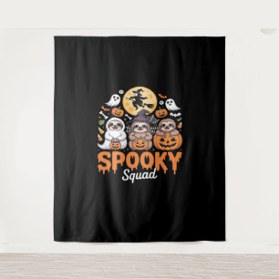 Spooky Halloween Witch Funny Horror Sloths Essenti Tapestry
