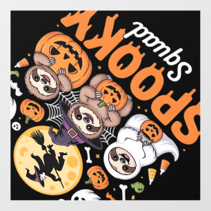 Spooky Halloween Witch Funny Horror Sloths Essenti Wall Decal