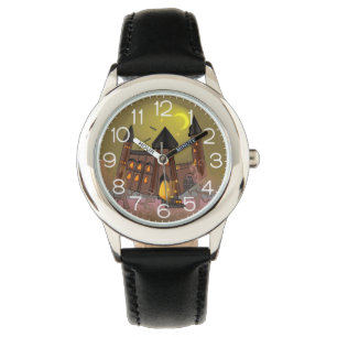 Spooky Halloween witch house and vampires castle  Watch