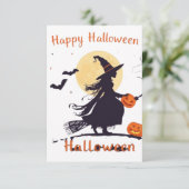 Spooky Halloween Witch Silhouette with Jack-o'-Lan (Standing Front)