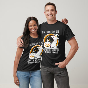 Spooky Halloween With Witchy Black Cat And Pumpkin T-Shirt