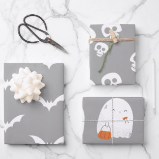 Spooky Halloween Wrapping Paper Sheets