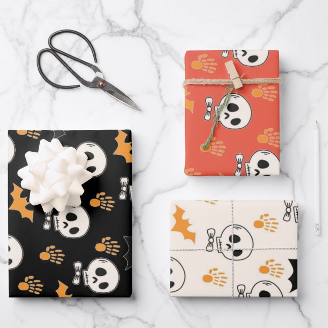 spooky Halloween Wrapping Paper Sheets (Front)