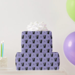 Spooky Halloween Wrapping Paper with Black Cats