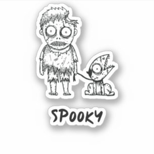 Spooky Halloween Zombie  Sticker