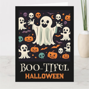 Spooky Happy Ghost Boo-tiful Halloween  Card