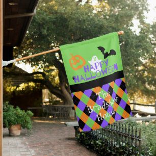 Spooky Happy Halloween Argyle House Flag