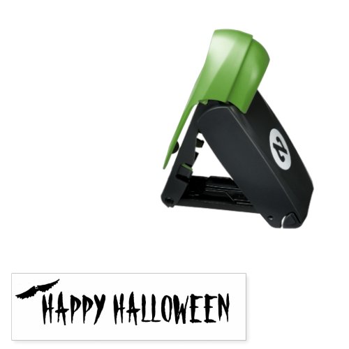 Spooky Happy Halloween Black Bat Self Inking Stamp