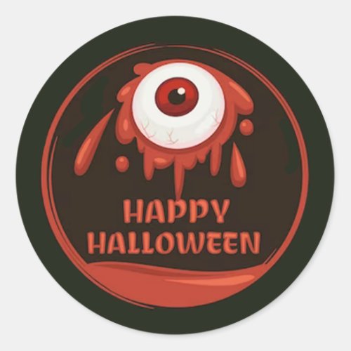 Spooky Happy Halloween Classic Round Sticker