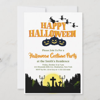 Spooky Happy Halloween Costume Party Invitation 1