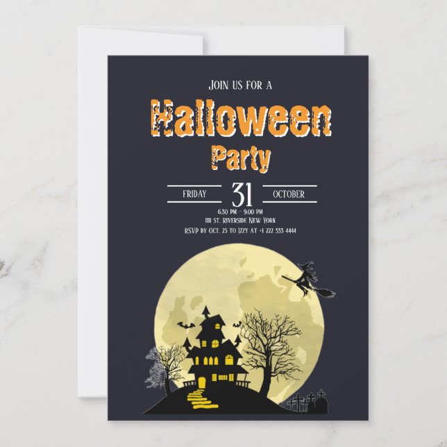 Spooky Happy Halloween Costume Party Invitation 3 (Front)