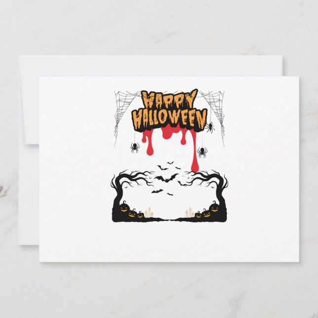 Spooky happy Halloween Forest – Dripping Font Invitation (Front)