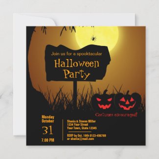 Spooky Happy Halloween Jack O Lantern Pumpkins