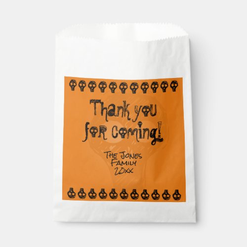 Spooky Happy Halloween Lettering  OrangeBlack Favor Bag