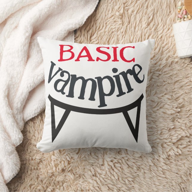 Spooky Happy Halloween party Basic vampire teeth Throw Pillow (Blanket)