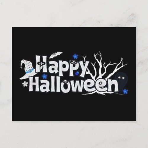 SPOOKY HAPPY HALLOWEEN POST CARD AND INVITATION