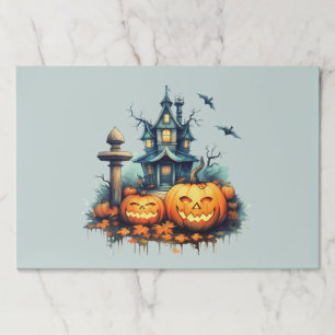 Spooky Haunted Castle Halloween Paper Placemat
