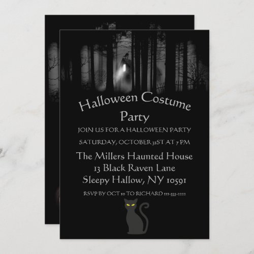 Spooky Haunted Forest Halloween Party Invitation