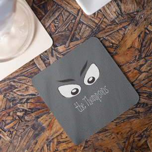 Spooky Haunted Ghost Eyes Halloween Party Design Beverage Coaster