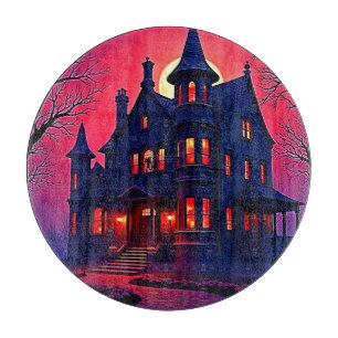 Spooky Haunted House at Dusk Design Cutting Board