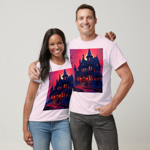 Spooky Haunted House at Dusk Design T-Shirt