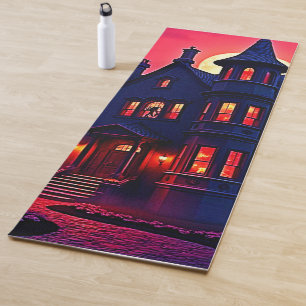 Spooky Haunted House at Dusk Design Yoga Mat