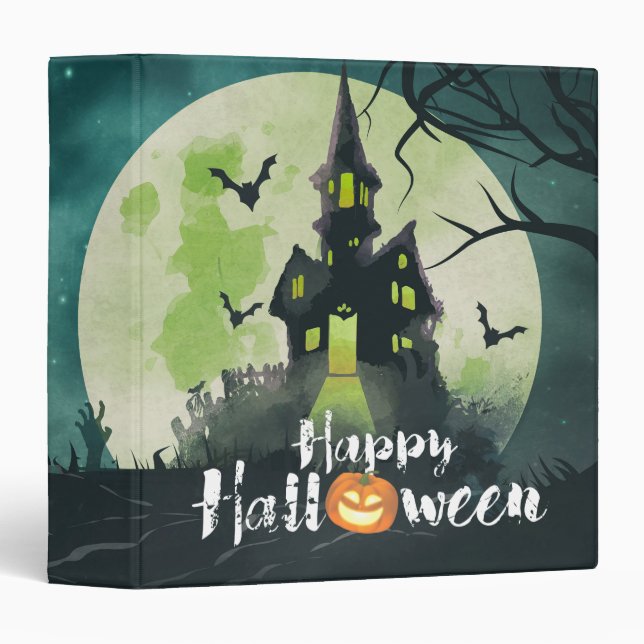 Spooky Haunted House Costume Night Sky Halloween Binder (Front/Spine)