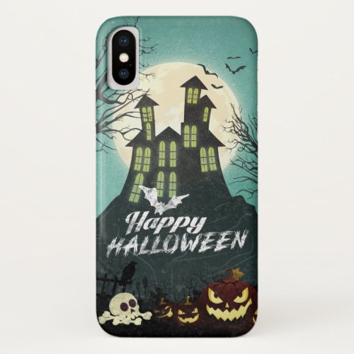 Spooky Haunted House Costume Night Sky Halloween iPhone X Case