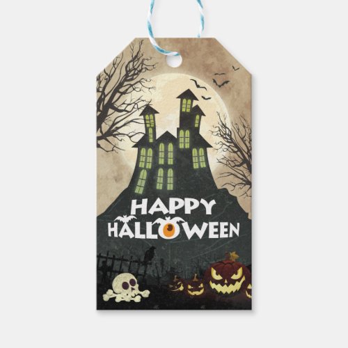 Spooky Haunted House Costume Night Sky Halloween Gift Tags
