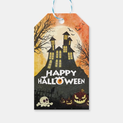 Spooky Haunted House Costume Night Sky Halloween Gift Tags