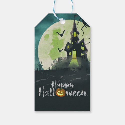 Spooky Haunted House Costume Night Sky Halloween Gift Tags