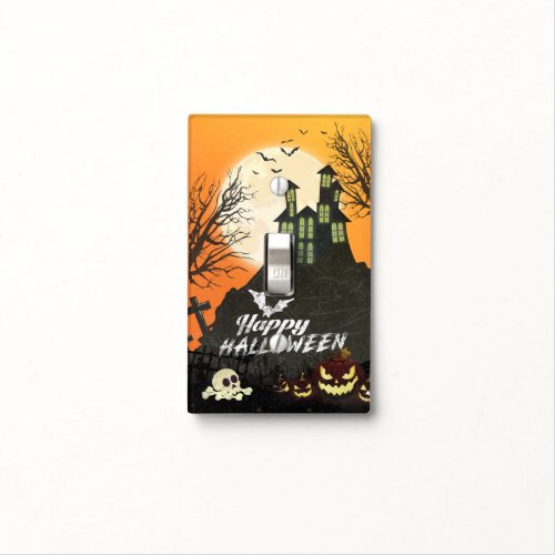 Spooky Haunted House Costume Night Sky Halloween Light Switch Cover