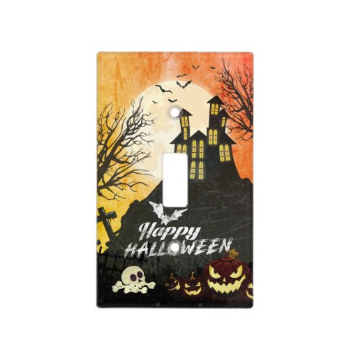 Spooky Haunted House Costume Night Sky Halloween Light Switch Cover