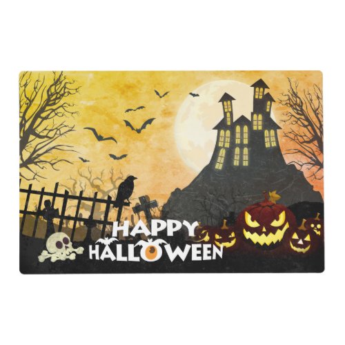 Spooky Haunted House Costume Night Sky Halloween Placemat