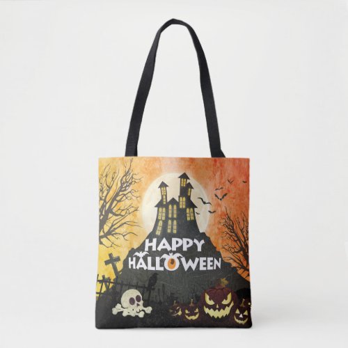 Spooky Haunted House Costume Night Sky Halloween Tote Bag
