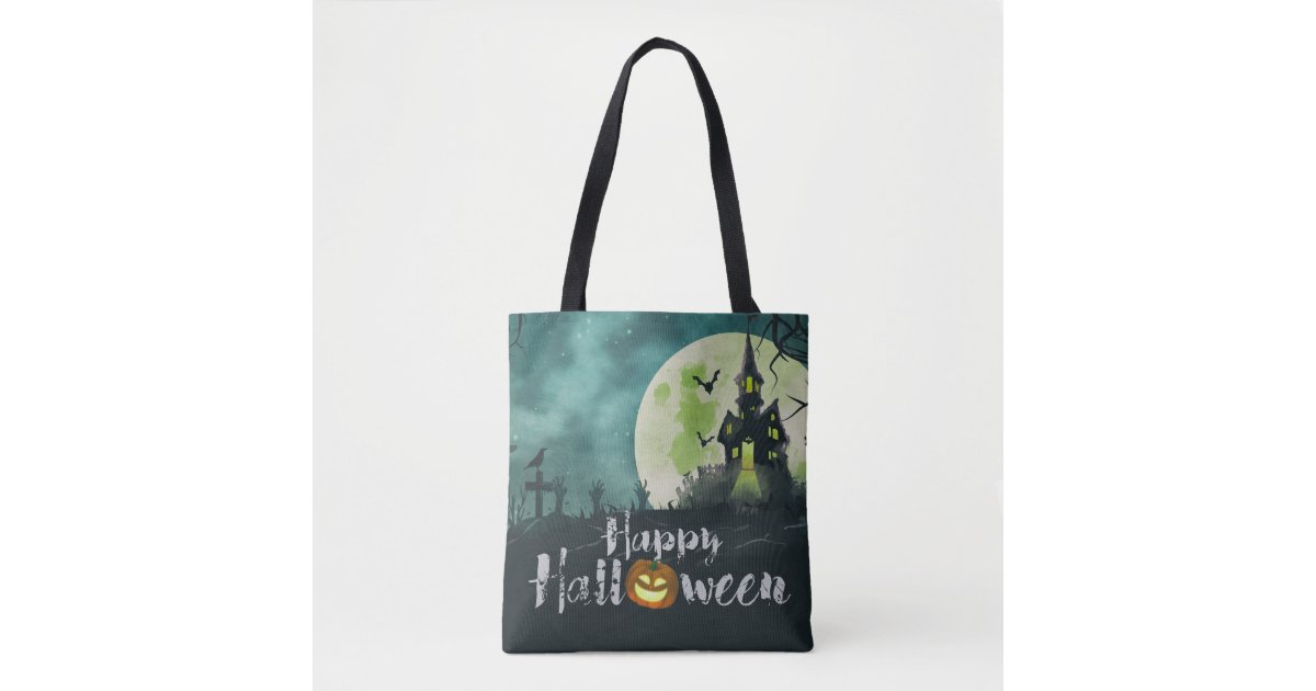 Spooky Haunted House Costume Night Sky Halloween Tote Bag | Zazzle