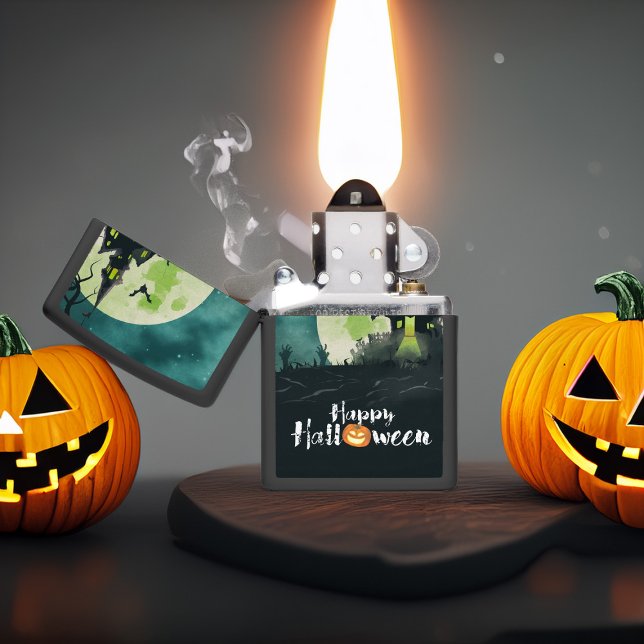 Spooky Haunted House Costume Night Sky Halloween Zippo Lighter (Creator Uploaded)