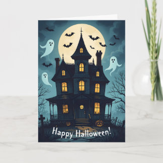 Spooky Haunted House Halloween Card