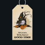 Spooky Haunted House Halloween Favor Gift Tags<br><div class="desc">A spooky haunted house,  ghosts and jack o' lanterns,  these favor tags are fun for a Halloween costume party or kid's birthday party . MATCHING items in our store.</div>