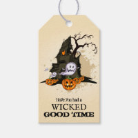 Spooky Haunted House Halloween Favor Gift Tags