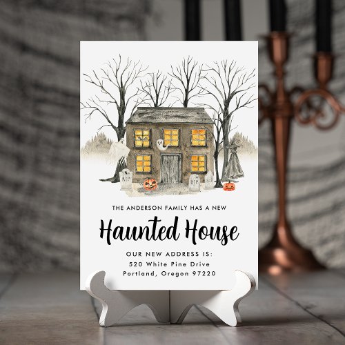 Spooky Haunted House Halloween Moving Announcement