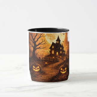 Spooky Haunted House Halloween Mug