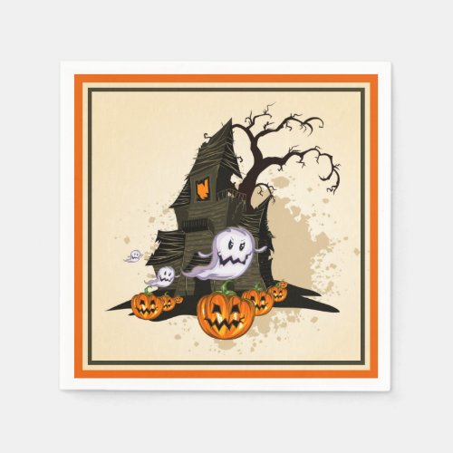 Spooky Haunted House Halloween Napkins