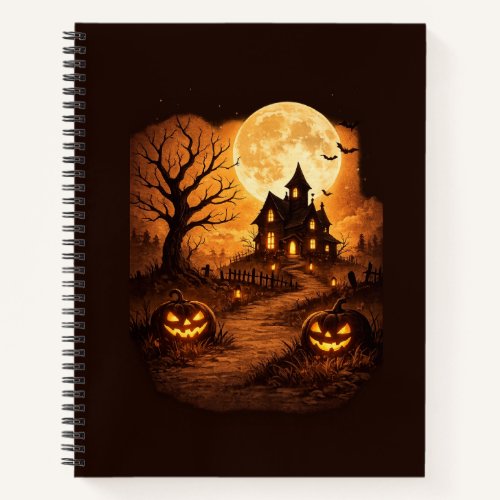 Spooky Haunted House Halloween Notebook