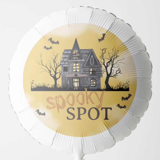Spooky Haunted House Halloween Party Balloon (Front)