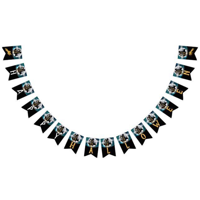 Spooky Haunted House Halloween Party Bunting Flags (All)