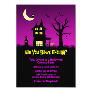 Spooky Haunted House Halloween Party Card