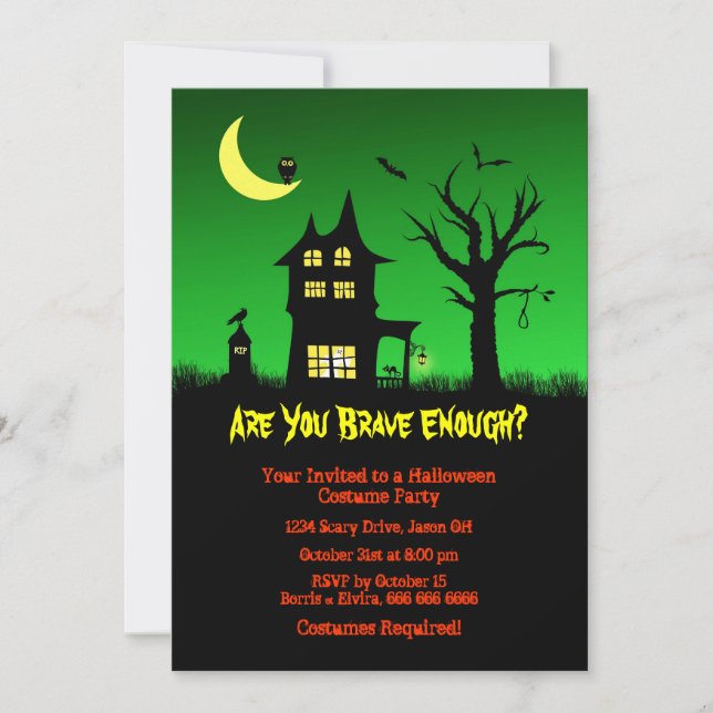 Spooky Haunted House Halloween Party Invitation (Front)